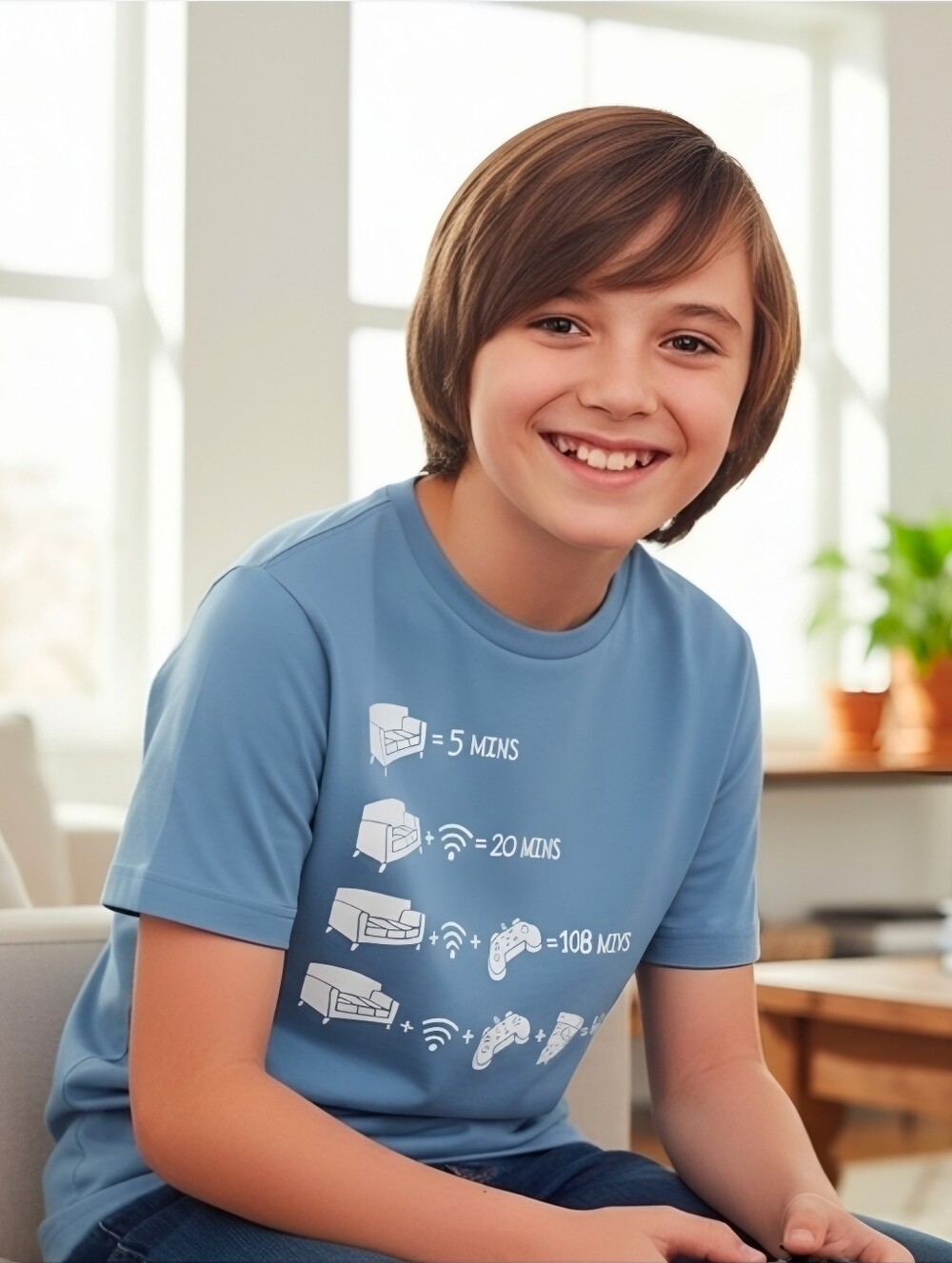 The Childrens Place Boys Blue Couch Commander Gaming Formula Graphic Tee NWT M
